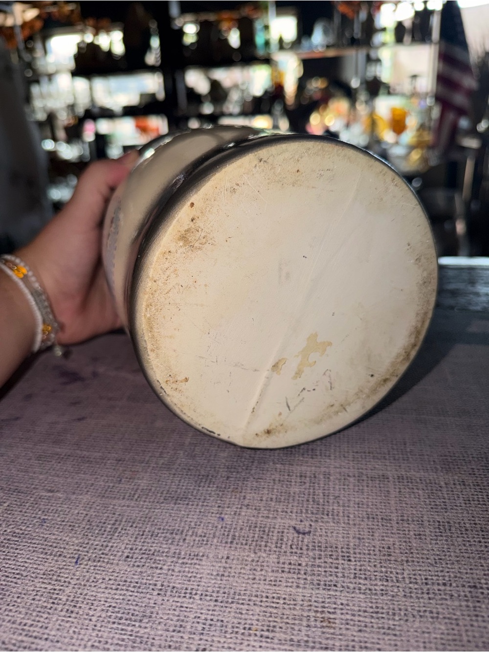 Vintage Black and White Cow Butter Crock - Picture 4 of 7